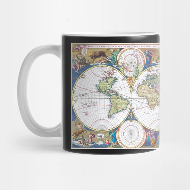 World map wall art 1690 dorm decor mappemonde Art Print by FrenchPrinting